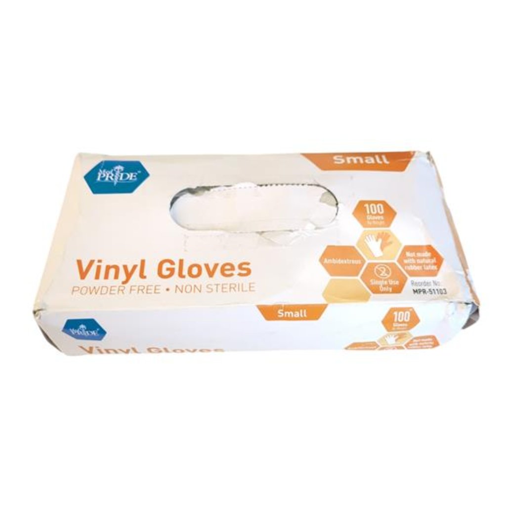 Med Pride Vinyl Gloves 4.3 Mil Thick, Powder-Free, Heavy Duty Gloves